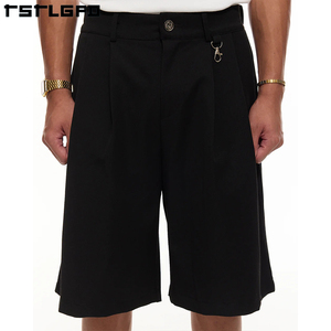 Pantaloncini da Uomo con Zip e Bottoni, Stile Uniforme, Streetwear, da Lavoro, <span class=keywords><strong>Bermuda</strong></span> <span class=keywords><strong>in</strong></span> Cotone Poliestere 380gsm con Doppia Piega al Ginocchio - Product Image 1