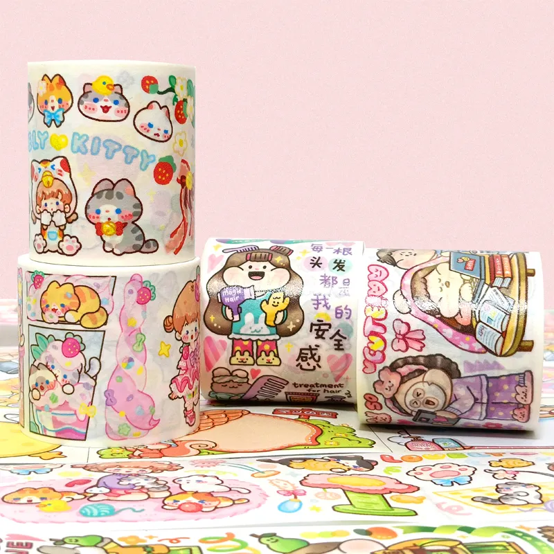 Custom Printing Colored Decoration Overlap Adhesive Paper Washi Tape