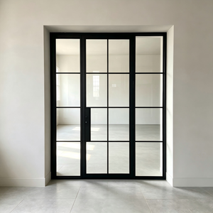 Porte intérieure battante en fer noir et verre, style français, pour appartement - Product Image 4
