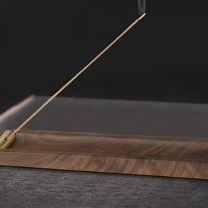 CHENLANG <b>3</b>-Hole Brass Incense Holder with Walnut Wood Burner Anti-Ash Flying Feature for Meditation Yoga Home Decor Aromatic Use - Product Image 1