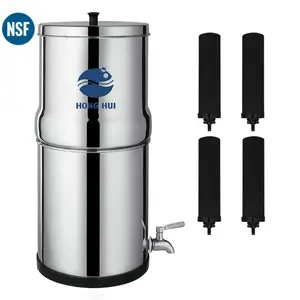 HONG HUI NSF/ANSI 42 & 372食品用3ガロン水フィルターステンレス鋼重力供給フィルターシステム重力水フィルター