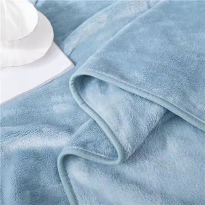 Ấm cúng mềm tùy chỉnh logo một lớp flannel chăn tốt bán đồng bằng rắn màu du lịch trang trí nội thất Mô hình nhân vật hoạt hình - Product Image 2