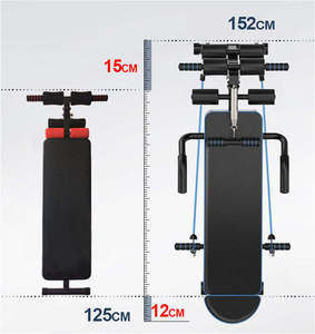 Panca Multifunzionale di Alta Qualità per <span class=keywords><strong>Fitness</strong></span> Domestico - Regolabile e Pieghevole in Metallo Rosso con <span class=keywords><strong>Limite</strong></span> di 120kg - Product Image 5