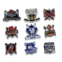 Pin's de collection pour équipes de baseball et softball, personnalisé, en métal émaillé moulé, imprimé UV, 5 mm, en alliage de zinc, pour la Fête nationale et le Nouvel An, vente en gros