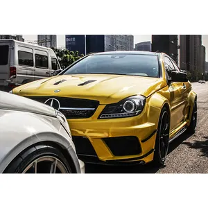 DarwinPRO siyah serisi tarzı geniş gövde kiti oto parçaları araba tamponları C sınıfı W204 ve C63 AMG Coupe Sedan facelift için