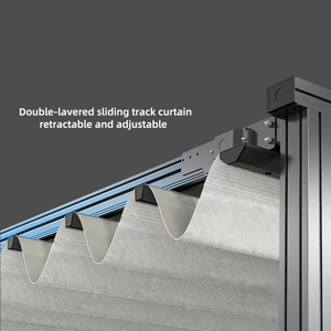 Techo Retráctil Ajustable con Luces LED y <span class=keywords><strong>Riel</strong></span> Deslizante de PVC <span class=keywords><strong>para</strong></span> Terraza, Jardín, Villa, Patio Trasero, Patio y Piscina - Product Image 2