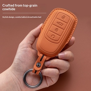 เคสกุญแจหนังวัวคุณภาพสูงสำหรับรถยนต์ OLIVER รุ่น <span class=keywords><strong>Windcatcher</strong></span> Lingyun Yaoguang TX LX สีเขียวมิ้นท์บางเฉียบ ฝาครอบป้องกัน 3 มิติ - Product Image 2