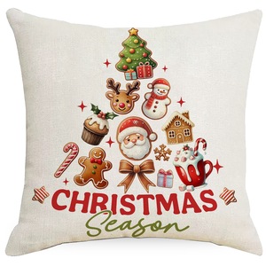 Dessin animé noël pain d'épice homme taie d'oreiller père noël taie d'oreiller noël renne housse de coussin DYM385 - Product Image 3