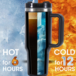 Gobelet isotherme classique en acier inoxydable <span class=keywords><strong>de</strong></span> 40 oz avec logo personnalisé, couvercle à paille <span class=keywords><strong>et</strong></span> poignée, pour le bureau - Product Image 4