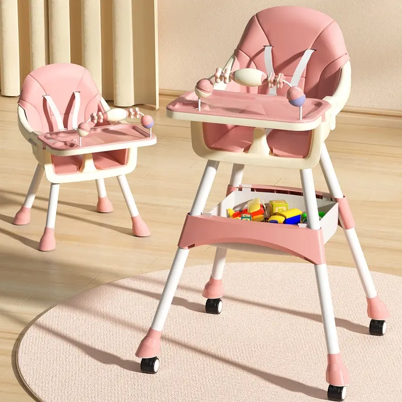 Chaise haute Portable 3 en 1 pour bébés, rehausseur pour enfants en bas âge, avec plateau et table d'apprentissage