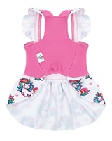 Robe d'été pour petit chien, résistante aux UV, avec nœud et manches à volants, pour anniversaire, mariage, fête, plage, vêtements mignons pour animaux de compagnie, robe tendance pour chiot