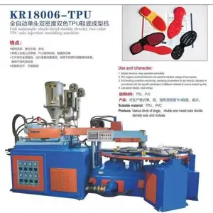 Máquina de molde de injeção de solo tpu de duas cores, densidade dupla automática completa