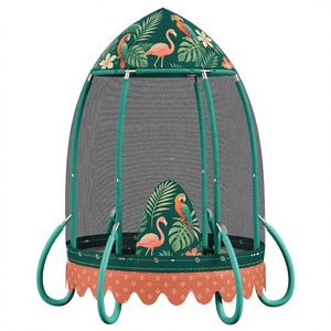Design tropical <span class=keywords><strong>360</strong></span> °   Protection pour <span class=keywords><strong>trampoline</strong></span>, <span class=keywords><strong>filet</strong></span> de sécurité pliable, lit de saut intérieur pour usage domestique - Product Image 1