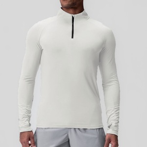 Men's Compression Long Sleeve Stand Collar Top Half Zip Quick Dry Solid Color Fitness Wear High Elasticity Polyester/Cotton - Product Image 4