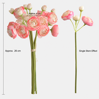 Bunga Mawar Teh Buatan YM Model Terbaru, Buket Ranunculus Mini dari Kain Sutra untuk Dekorasi Rumah, Pesta Pernikahan