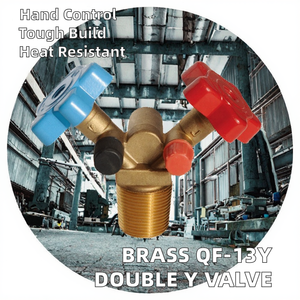 Válvula de seguridad manual de doble conexión tipo Y de latón QF-13Y A/B/K de alta calidad para cilindros de gas refrigerante con estructura de control manual - Product Image 2