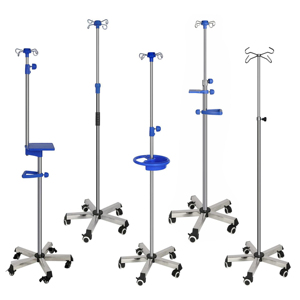 पहियों पंप के साथ अस्पताल के लिए बेहतर गुणवत्ता वाली ऊंचाई समायोज्य चिकित्सा जलसेक पोल - Product Image 6