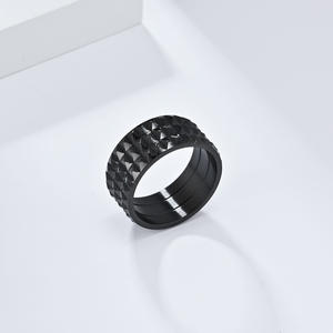Fashion <b>Rings</b> Titanium Steel Pyramid Pattern Unisex Jewelry Gift Gold Black Silver Color K-R851 - Product Image 4