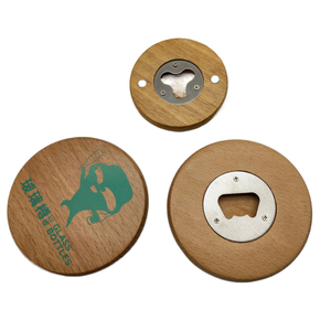 En stock, sous-couche magnétique ronde en bois en acier inoxydable gravée au laser sur mesure pour bière, livraison immédiate, décapsuleur <span class=keywords><strong>de</strong></span> bière - Product Image 6