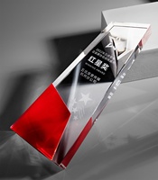 Trophée en cristal K9 personnalisé et créatif, avec facettes colorées, plaque d'art gravée au laser, cadeaux souvenirs