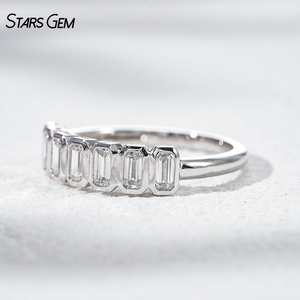 Anillo de Diamante de Laboratorio, Oro de 14k, Diamante Cultivado en Laboratorio DEF VS, Corte Esmeralda, Anillos de Boda, Anillo de Aniversario, Anillo de Eternidad - Product Image 4