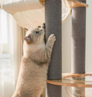 Tour d'escalade pour chat de luxe avec tapis roulant, arbre à chat, colonne en papier kraft, corde à gratter, poteau en sisal, roue d'exercice en bois de caoutchouc