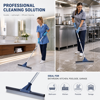 Serpillère télescopique 180 °   Grattoir à eau léger avec lame en caoutchouc durable et articulation rotative pour salle de bain, cuisine, garage, piscine