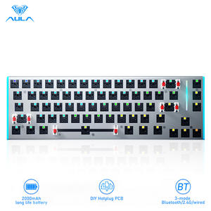 <span class=keywords><strong>Teclado</strong></span> mecánico de tres modos personalizado AULA F3267 con 67 teclas interruptores de madera gris RGB intercambiables en caliente V3 teclas grandes afinadas - Product Image 4
