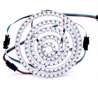 Bande lumineuse annulaire pleine couleur WS2812B 5050 avec circuit intégré, contrôle individuel par point, panneau circulaire Angel Eye, bande LED rigide IP20