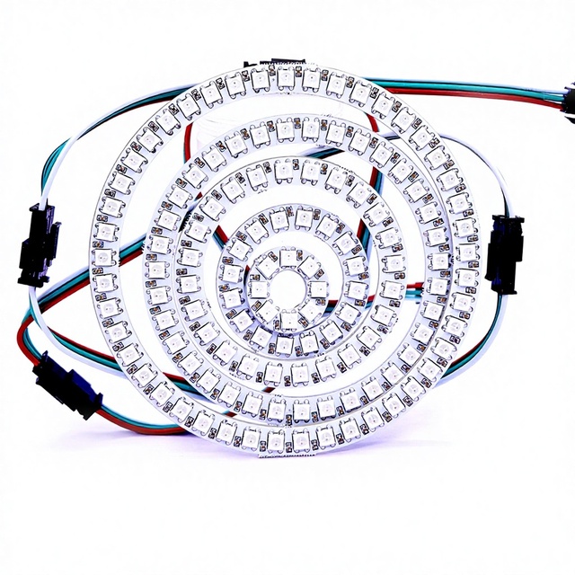 WS2812B Full-Color Ring Strip Light 5050 Built-In IC Single-Point Single-Control Angel Eye Circular Panel Rigid LED Strip IP20