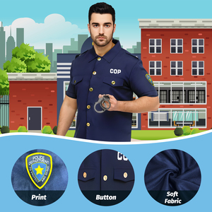 Người Đàn Ông Của Người Lớn Cảnh Sát Trang Phục Với Váy Cop Áo Sơ Mi Cho Cosplay & Halloween Trang Phục - Product Image 3