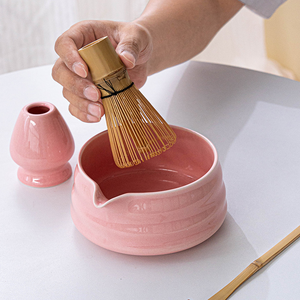 Bol mélangeur en céramique de porcelaine japonaise fait main 500 ml, style <span class=keywords><strong>vintage</strong></span>, pour thé et café, avec bec verseur, <span class=keywords><strong>rose</strong></span>, blanc, noir - Product Image 2