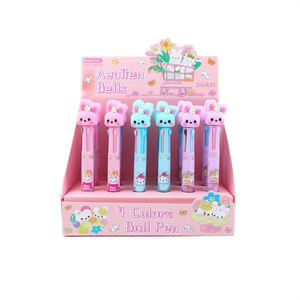 Asolien Bells 4 Color Ball Pen Pink Cute Rabbit Design Office School Supply - Product Image 1