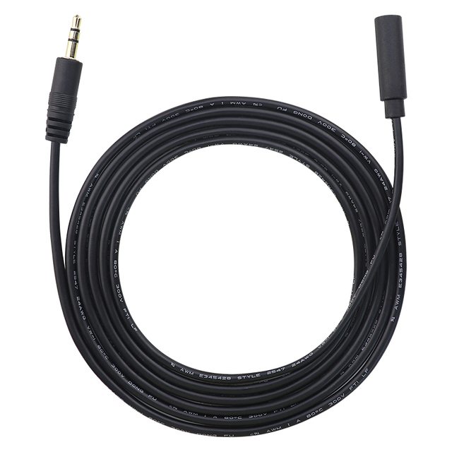 1m 2m 3m 5m Braided Audio Transmission 3.5mm Male to Female 3-pole Metal Jack Speaker Auxiliary Audio Cable