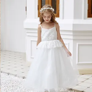 Elegant Children Clothes Teen Girls Communion Party Dress Formal Ceremony Long Dresses Junior Bridesmaid Dresses Vestidos 3-12Y