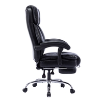 Fauteuil de direction de luxe moderne, ergonomique et confortable, en cuir PU noir, avec repose-pieds imperméable