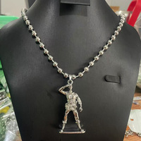 Collier Pendentif Portrait de Guerrier Personnalisé et Amoureux de la Paix en Acier Inoxydable, Style Hip-hop, Inaltérable