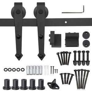 Kit de quincaillerie pour <span class=keywords><strong>porte</strong></span> coulissante de grange de type J, 6 pieds, moderne, durable et de haute qualité, système de <span class=keywords><strong>porte</strong></span> simple pour intérieur, directement de l'usine - Product Image 3