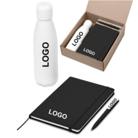 Ensemble cadeau de carnet A5 personnalisable avec logo d'entreprise, stylo, gobelet en acier inoxydable, ensemble cadeau en cuir PU