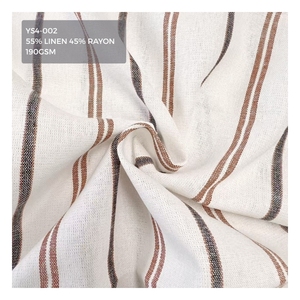 Tela a Rayas Teñida con Hilo, 190GSM, 55% <span class=keywords><strong>Lino</strong></span>, 45% Rayón, <span class=keywords><strong>Precio</strong></span> de Fábrica - Product Image 2