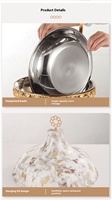 Plateau chauffe-plats professionnel pour hôtels et restaurants, avec couvercle en verre, en acier inoxydable 304 marbré, capacité 8L, idéal pour mariages et réceptions