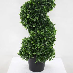 Árbol Artificial de Boj en Espiral de 4 Pies, 5 Pies y 6 Pies, Decoración de Jardín Interior y Exterior en Maceta, Resistente, Boj Artificial al por Mayor - Product Image 3