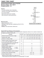 Diodo Rectificador Axial 1N4007 DO-41 1000V 1A 1.1V 100% Original y con Código de Lote Rastreable