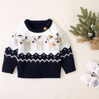 Bébé Noël Vêtements Automne Hiver Garçon Fille Tricots Infantile Dessin Animé Noël Elk Pull À Manches Longues