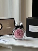 Boîte Cadeau de Roses Éternelles en Gros, Flacon de Parfum Portable, Boîte à Fleurs en Acrylique, Boîte à Fleurs Éternelles pour Épouse