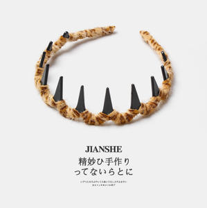 Leopard Print Wave Hairband for <b>Women</b>, Non-Slip Face Washing Clip, Autumn Winter Plush High Crown <b>Headband</b>, High-End Hair - Product Image 6