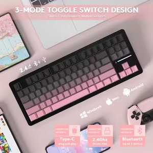 Attacco squalo M87 Pro V2 guarnizione Tri-mode RGB BT 2.4G Hot Swap lato intagliato Gaming Gamer tastiera meccanica - Product Image 4
