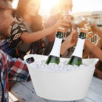 Usine directe plaqué métal Antique Champagne bol seau pour Bar refroidisseur bière vin seau à glace pour l'allemagne Faxe brasserie bière gratuite