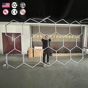 Hình Lục Giác Chi Tiết Hội Thảo LED Làm Việc Đèn Rửa Xe Cửa Hàng Tổ Ong Đèn Nhà Để Xe Trần Lục Giác LED Ánh Sáng - Product Image 1