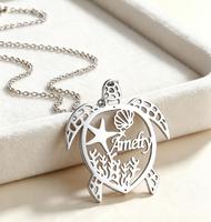 Colliers tortue, bijoux sur le thème de la vie marine, collier étoile de mer, pendentif tortue marine étanche, collier plaqué or